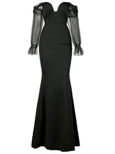 Strapless Lantern Sleeve Mermaid Formal Dress